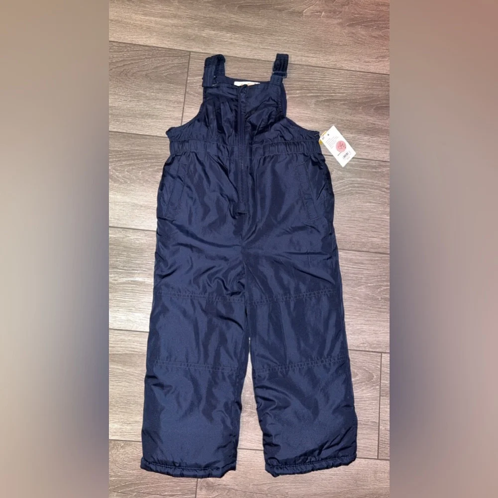 Jumping Beans Size 4T Snow Bibs Navy Blue New W/tags Warm Waterproof Adj Straps